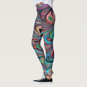 Liquid Paint Swirl Style Pattern Leggings