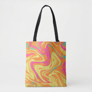 Liquid Pattern yellow pink Tote Bag