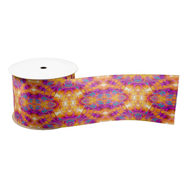 Liquid Peace Goddess | Orange Pink Ribbon Satin Ribbon (Spool)