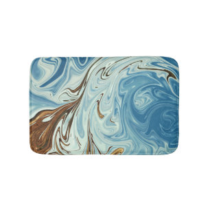 Liquid pour abstract pattern bath mat