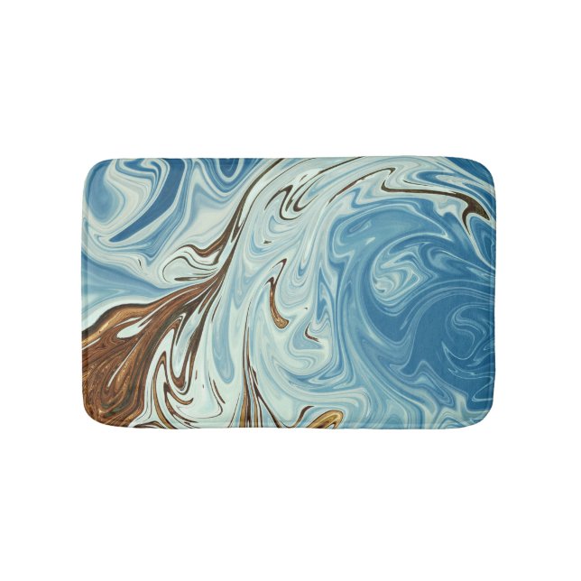 Liquid pour abstract pattern bath mat (Front)
