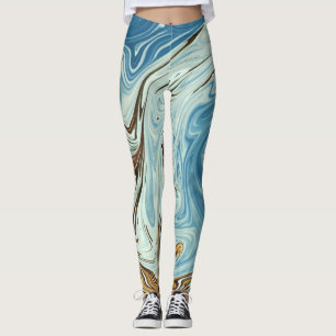 Liquid pour abstract pattern leggings