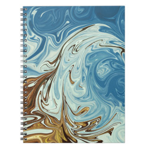 Liquid pour abstract pattern notebook