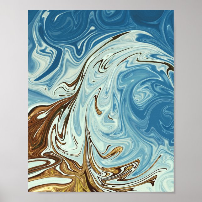 Liquid pour abstract pattern poster (Front)