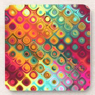 Liquid Rainbow Dots Coaster