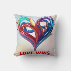 Liquid Rainbow Love Wins Cushion