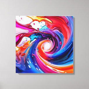 Liquid rainbow vortex canvas print