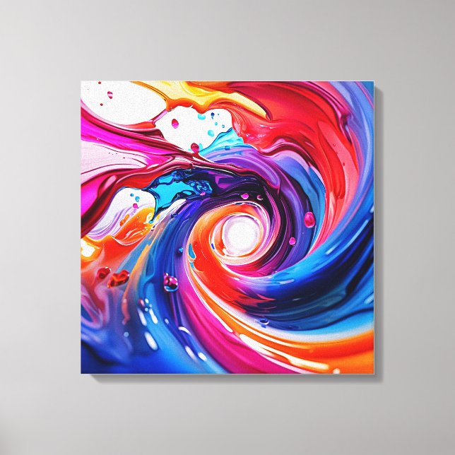 Liquid rainbow vortex canvas print (Front)