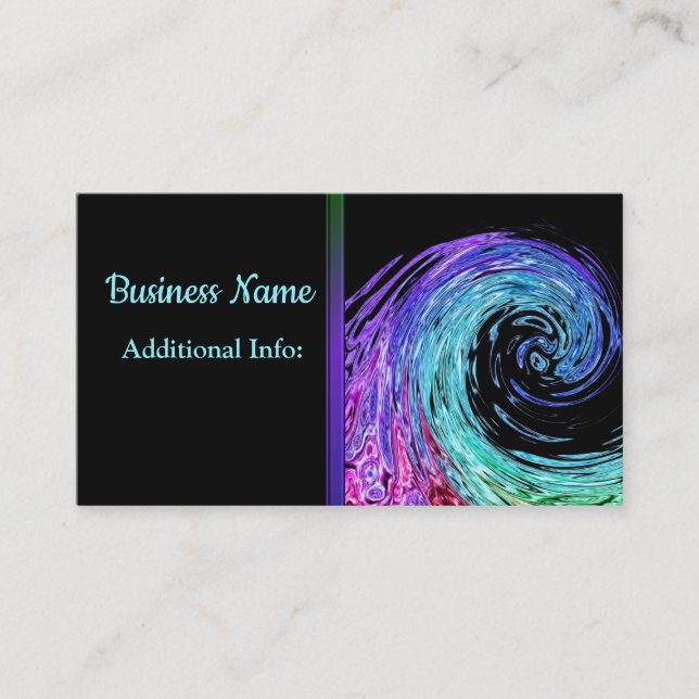 Liquid Rainbow Wave Business Card 3 (Front)