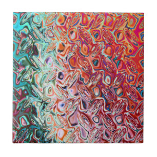 Liquid Red Gel Abstract Tile