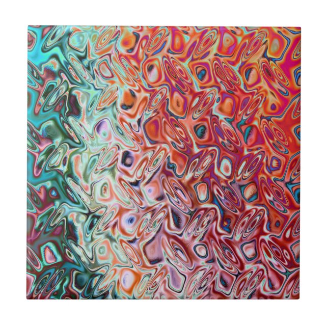 Liquid Red Gel Abstract Tile (Front)