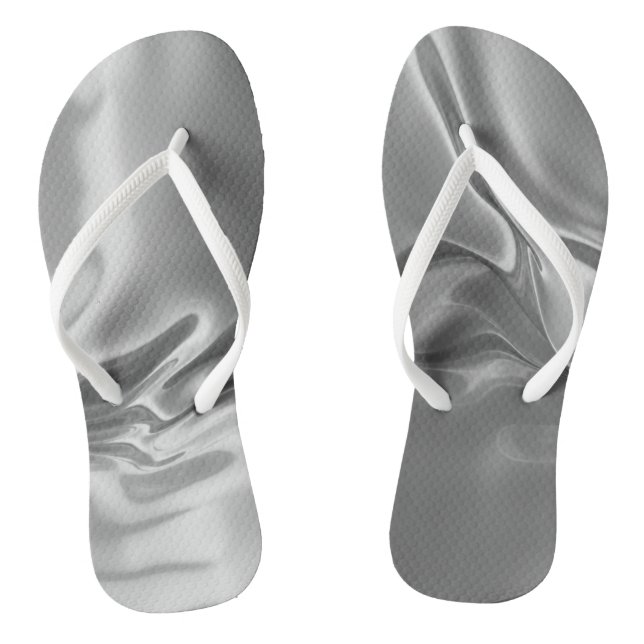 Liquid Silver Digital Print Flip Flops (Footbed)
