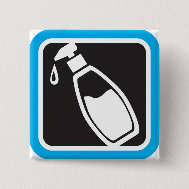 Liquid Soap Dispenser Pump Bottle Icon 15 Cm Square Badge (Front)