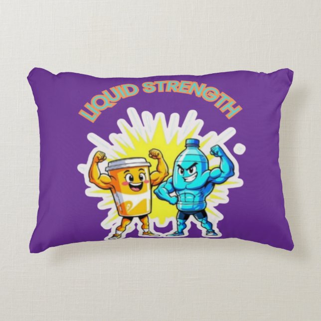 Liquid Strength – Funny Juice & Water Muscle Desig Decorative Cushion (Front)
