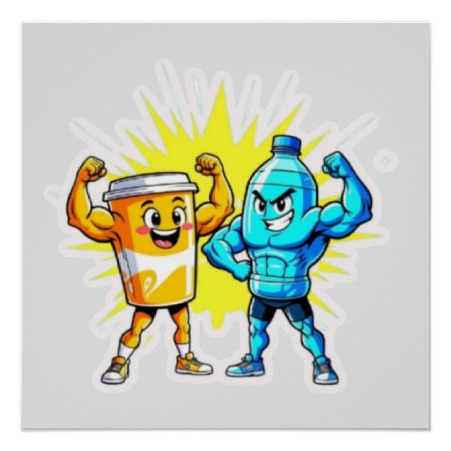 Liquid Strength – Funny Juice & Water Muscle Desig Poster (Front)