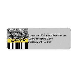Liquid Stripe Love Address Labels