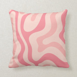 Liquid Swirl Abstract in Soft Pink Cushion