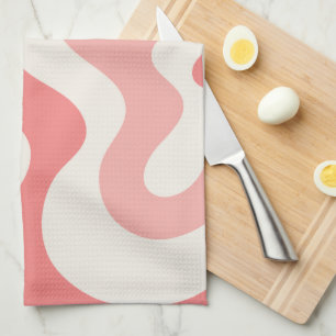 Liquid Swirl Abstract in Soft Pink Tea Towel