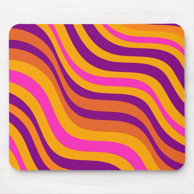 Liquid Swirl Flow Groovy Stripe Y2K Pattern Mouse Mat (Front)