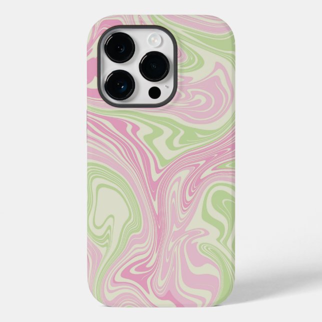 Liquid Swirl Green Pink Pattern Case-Mate iPhone Case (Back)