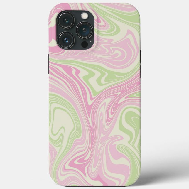 Liquid Swirl Green Pink Pattern Case-Mate iPhone Case (Back)