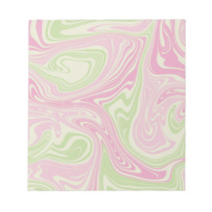 Liquid Swirl Green Pink Pattern Notepad