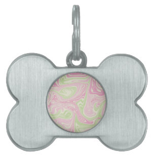 Liquid Swirl Green Pink Pattern Pet ID Tag