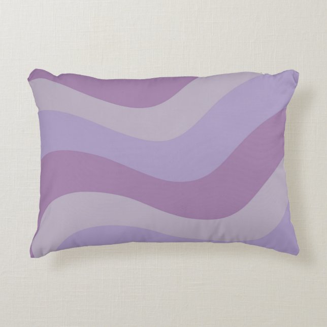 Liquid Swirl Purple Flow Groovy Stripe Y2K Pattern Decorative Cushion (Front)
