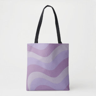 Liquid Swirl Purple Flow Groovy Stripe Y2K Pattern Tote Bag