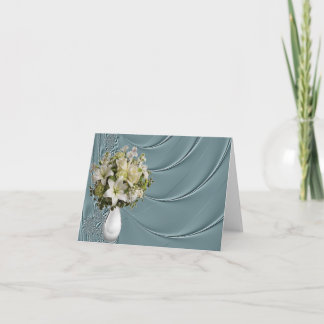 Liquid Teal Satin Note/Greeting Card