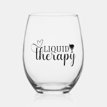 Liquid Therapy Funny Quote Wine lover Humour