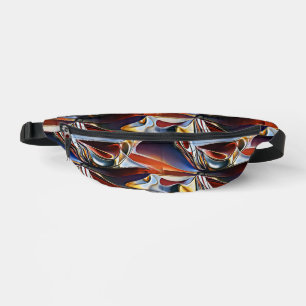Liquid waves geometric abstract pattern design 4 bum bags