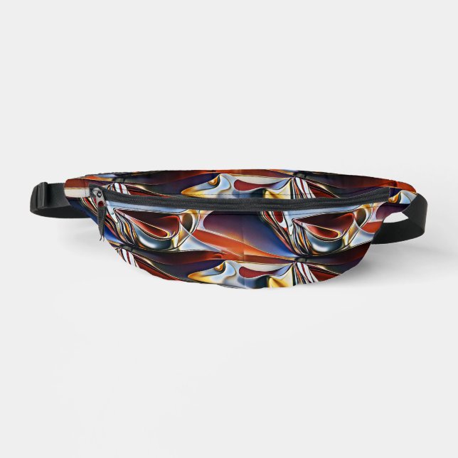 Liquid waves geometric abstract pattern design 4 bum bags (Front)