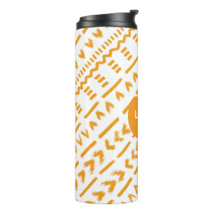 Liquidy Mudcloth African Pattern In White Thermal Tumbler