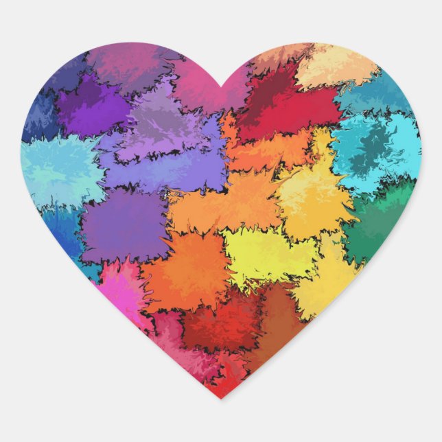 Liquified Colourful Heart Sticker (Front)