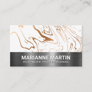 Liquify Marble   Metal Trim Business Card