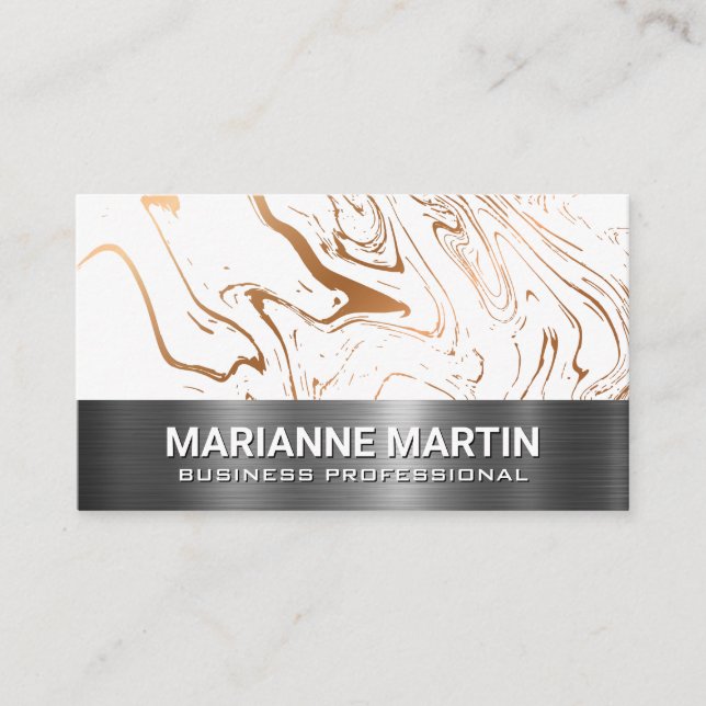Liquify Marble | Metal Trim Business Card (Front)