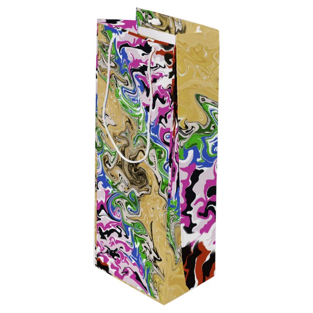 Liquify multicolours wine gift bag (Front Angled)