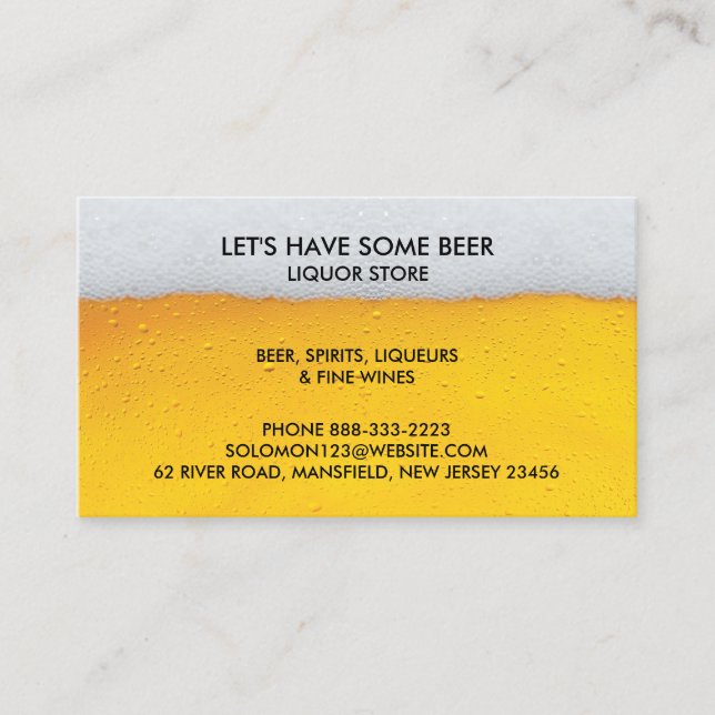 Liquor Beer Store Business Card (Front)