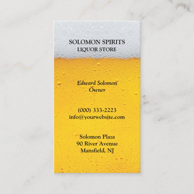 Liquor Beer Store Business Card (Front)