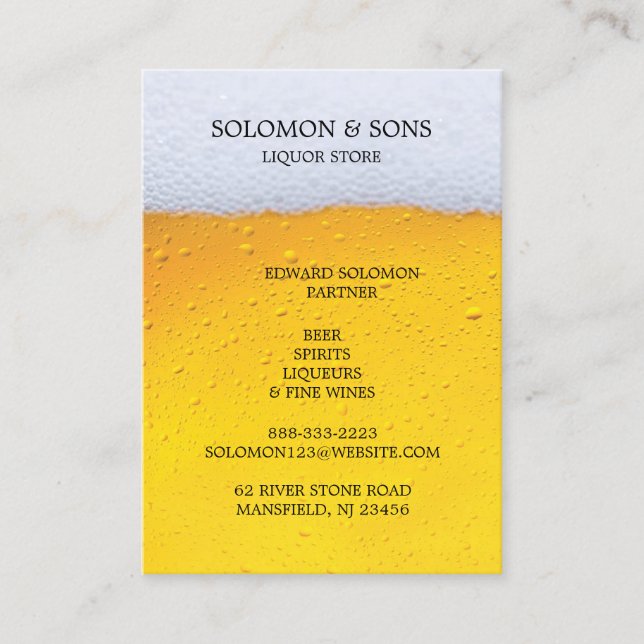 Liquor Beer Store Chubby Business Card (Front)