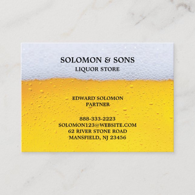 Liquor Beer Store Chubby Business Card (Front)