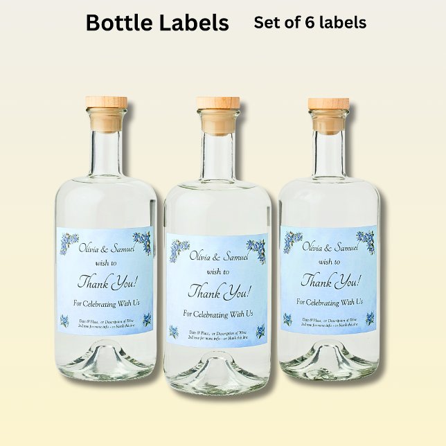 Liquor Bottle Labels - Blue Peony  (Creator Uploaded)