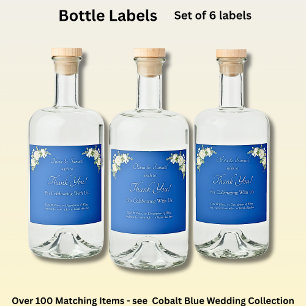 Liquor Bottle Labels, Cobalt Blue Label
