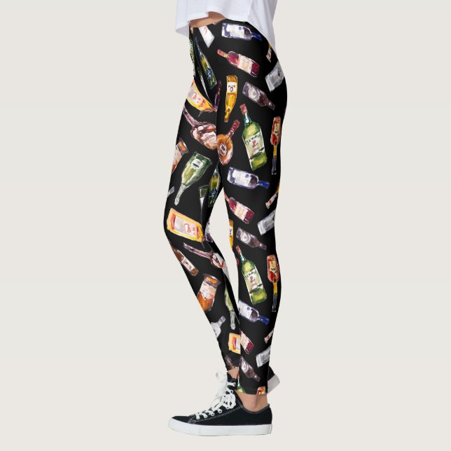 Liquor Bottles Pattern Leggings (Left)