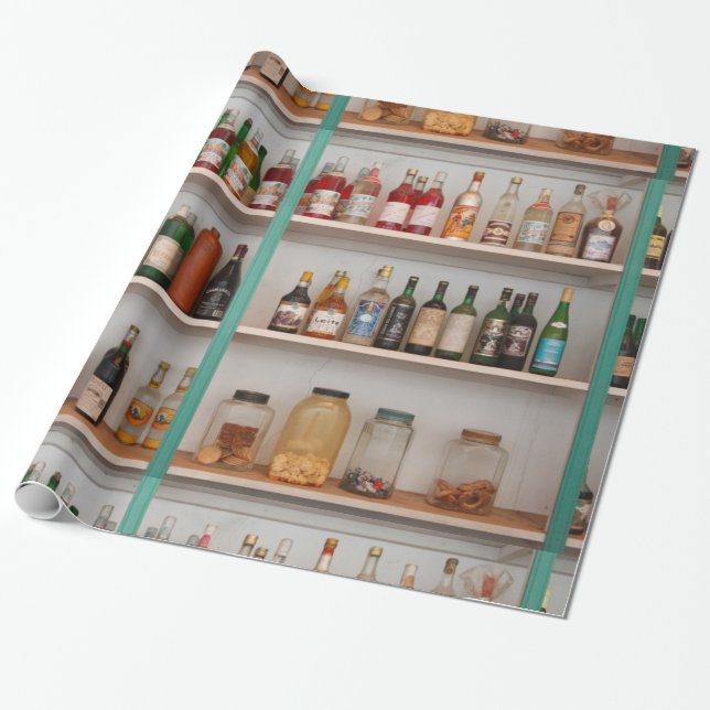 Liquor bottles wrapping paper (Unrolled)