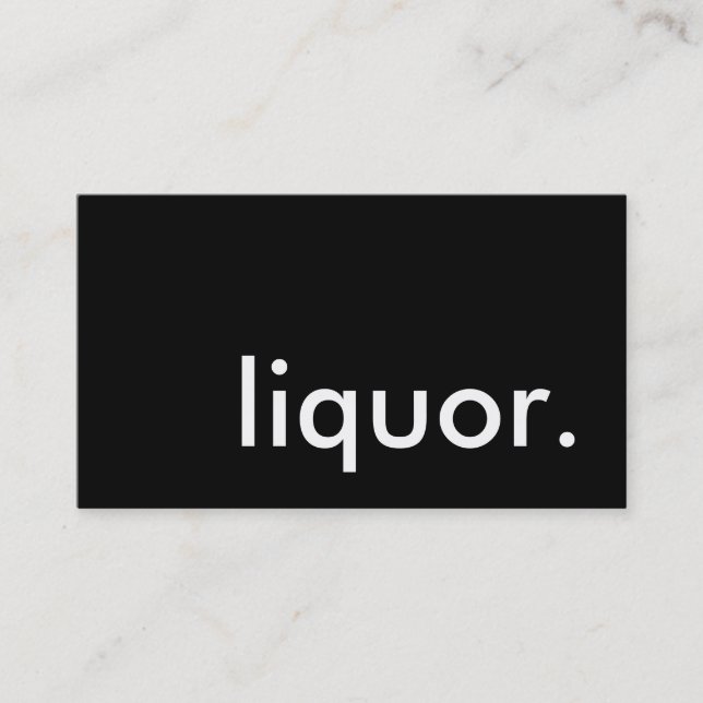 liquor. business card (Front)