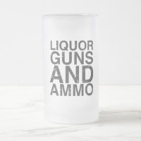 Liquor Guns & Ammo Frosted Glass