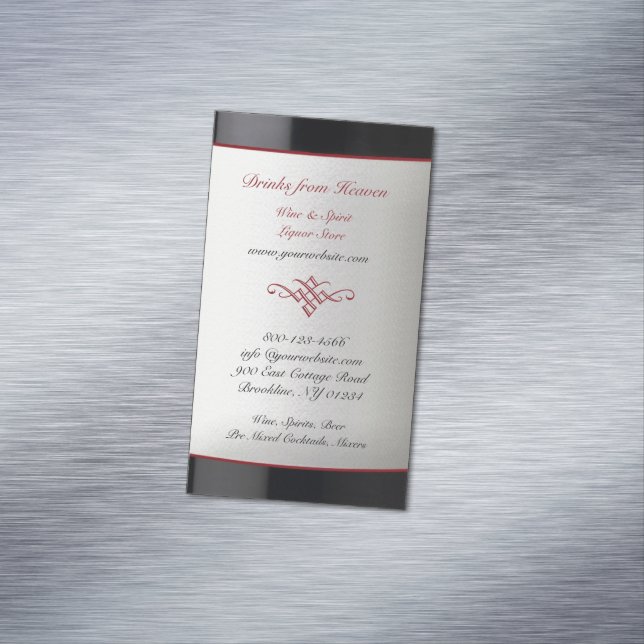 Liquor Wine Store Magnetic Business Card (In Situ)