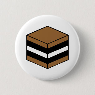 Liquorice All Sort - Brown, White & Black 6 Cm Round Badge